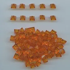 LEGO x 80 Trans-Orange Slope 45 1 x 1 x 2/3 Quadruple Convex Pyramid 22388