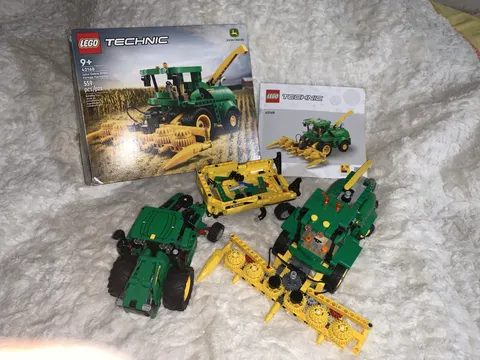 LEGO Technic John Deere 42168 Harvester and 42136 Tractor, Pre-Built