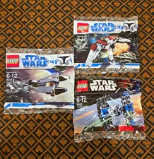 LEGO Star Wars Sealed Polybag Lot 8031 V-19 Torrent 8028 TIE Fighter 8033 Grievo