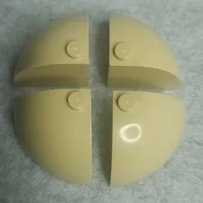 LEGO 88293 Brick Round Corner 3 x 3 x 2 Dome Top Tan x4 Genuine