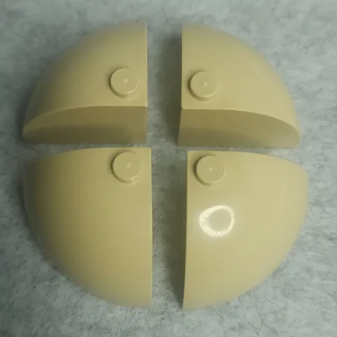 LEGO 88293 Brick Round Corner 3 x 3 x 2 Dome Top Tan x4 Genuine