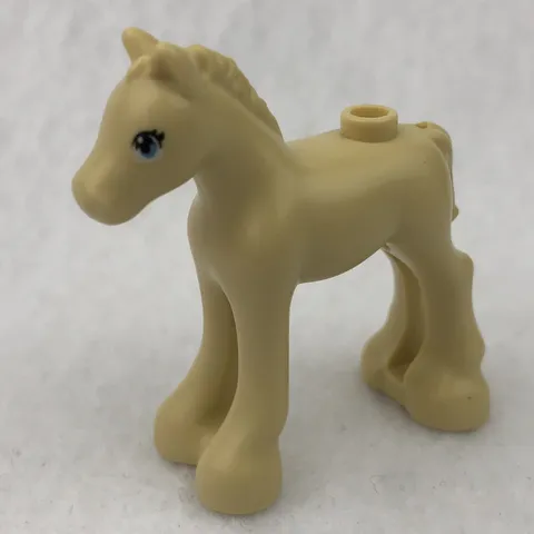 LEGO 11241pb06 Tan Horse, Friends, Foal W/ Black, White, &  Light Blue Eyes