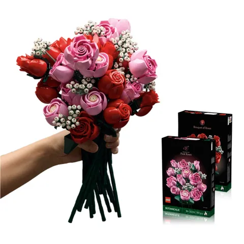LEGO® Botanicals: Red & Pink Rose Bundle (10328 & 10374)-Adult Building Set Gift