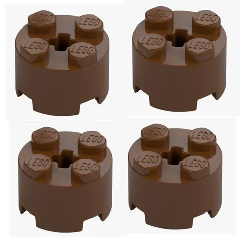 LEGO ® 4x round brick 2x2 Reddish brown brown 6143 round brick 4211166 cross axle New
