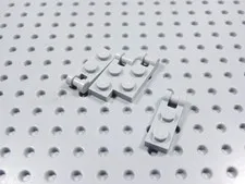 LEGO Lot of 4 Light Bluish Gray 1x2 Modified Plates w/ Handle on End BB