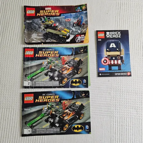 Lego DC Marvel Super Heros Instruction Manual Only Lot 76017 76012 41589