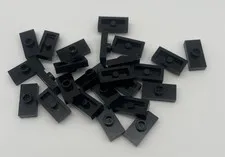 Lego 25x 3794a Plate 1x2 Tiles Modified with Center Pin Black Black