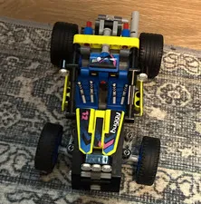 LEGO Technic-Style Race Car Build Vehicle Model - Blue/Black/Yellow