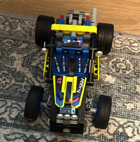 LEGO Technic-Style Race Car Build Vehicle Model - Blue/Black/Yellow