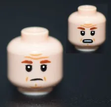 New LEGO Minifigure Head Light Nougat General Tagge Star Wars 75419 6541258