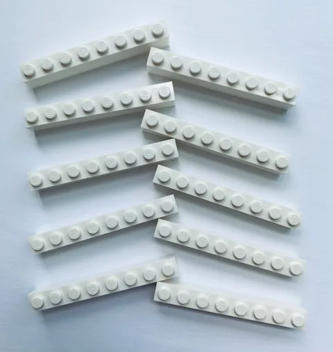LEGO Brick 3008 (Qty 10) 1x8 in White NEW