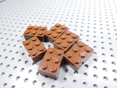 LEGO Lot of 6 Reddish Brown 2x3 Bricks AY