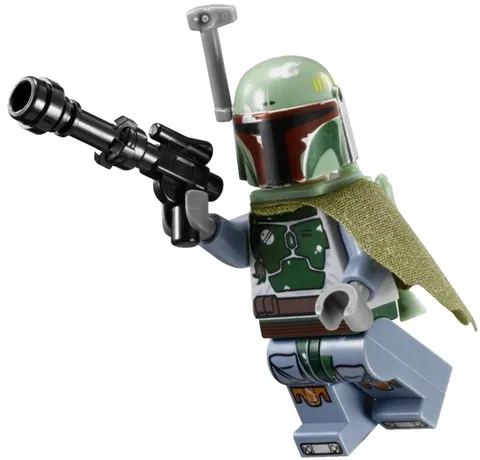 New LEGO Star Wars Boba Fett Minifigure - Head w/ Beard Stubble (sw0396) - 9496