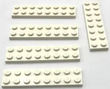 Lego 5 New White Plates 2 x 8 Parts
