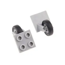2x LEGO Wheel Axle Aircraft 2x2 New Light Gray Rim Gray 65630pb01 2415c08