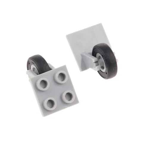 2x LEGO Wheel Axle Aircraft 2x2 New Light Gray Rim Gray 65630pb01 2415c08