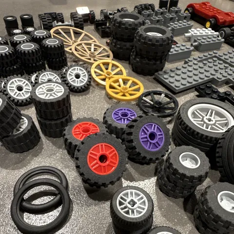 LEGO Wheels And Tires, 200+pcs. Technic, Multiple styles and Sizes, Matching