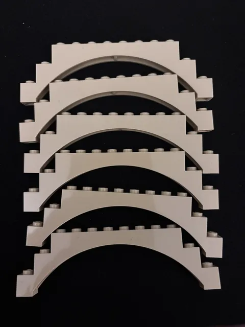 LEGO Parts - Tan Arch 1 x 12 x 3 Raised Arch 5 Cross Supports - No 18838 - QTY 6