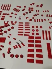 LEGO Blocks Assorted Red Pieces QTY 166 Pieces 
