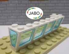 (A6/17/1) LEGO 2634c02 Window white 2x8x2 pane trans blue 7739 6560 6541 6542