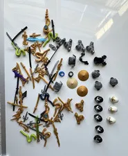 LEGO NINJAGO Minifigure Accessories Bulk Lot Weapons Helmets Hats Armor