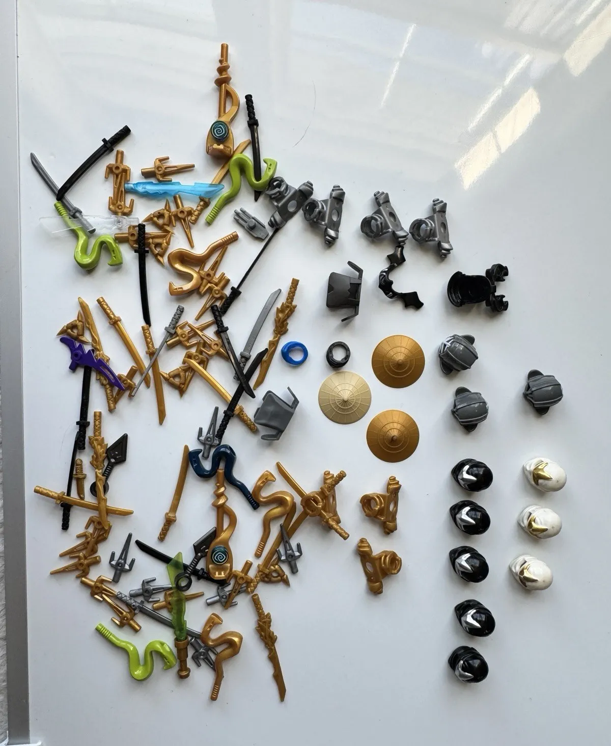 LEGO NINJAGO Minifigure Accessories Bulk Lot Weapons Helmets Hats Armor