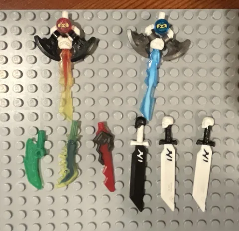 LEGO NINJAGO Ninja Minifigure Weapons Lot 8pc Katana Swords & Blades