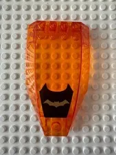 LEGO Windscreen 10 x 6 x 2 Curved with Gold Bat Logo 45705pb018