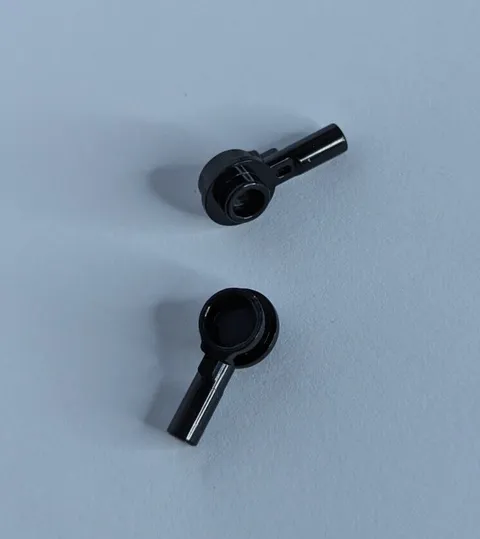LEGO Bar Part - Black - 1L with 1x1 Round Plate with Hollow Stud - QTY 2