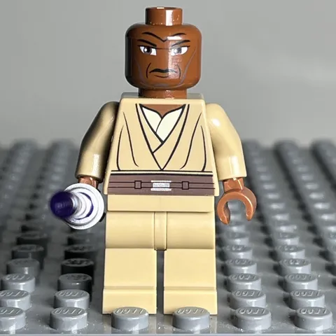 LEGO Star Wars Mace Windu Minifigure Large Eyes Clone Wars sw0220 7868 8019 3C