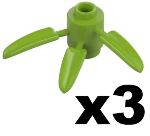 Lego 3 New BAMBOO LEAF PLANT Lime Green 1 x 1 Round Brick 71032 Part 30176 D664