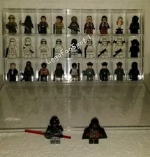 27 Compartments Clear Display Case w/1x2 Studs & Lid Lego Minifigures Collectors