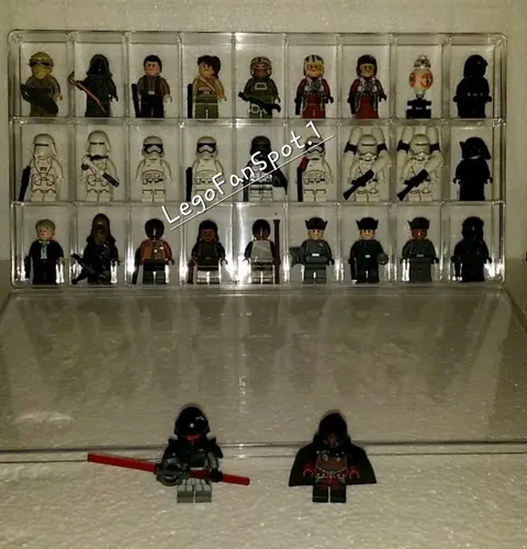 27 Compartments Clear Display Case w/1x2 Studs & Lid Lego Minifigures Collectors