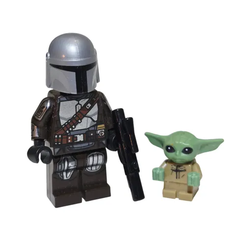 Lego Star Wars Mandalorian Minifigure Pair - Din Djarin Mando Baby Yoda Grogu