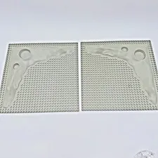 2 Lego 3947a Raised Crater Moon Space Baseplate 32x32 10"x10" Light Gray Vtg