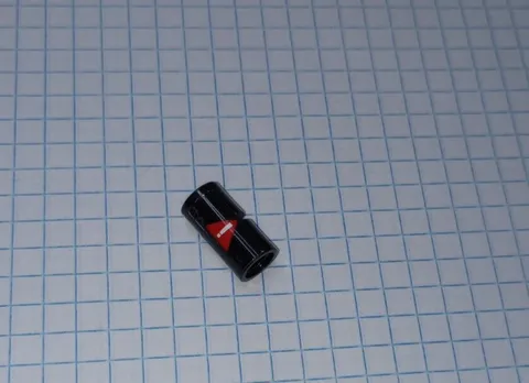 1 Genuine Lego Technic 2L Pin Connector stickered red triangle part 62462pb001