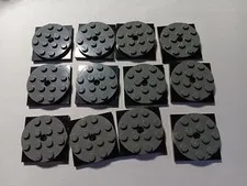LEGO BULK LOT 12 DARK BLUISH GRAY 4X4 TURNTABLE BLACK SQUARE BASE 4 X 4 X 2/3