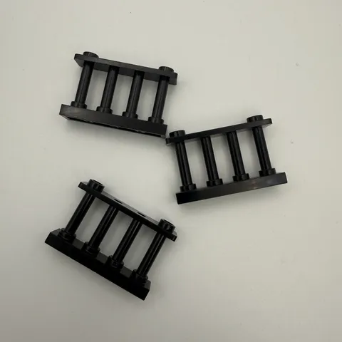 Lego Fence 1 x 4 x 2 Spindled with 2 Studs x3 BLACK #30055 Lot