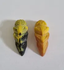 Vintage 2x LEGO Bionicle Rahkshi Kraata Worm Rubber Green Yellow Toy Y2K