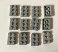 LEGO 2x3 LIGHT GRAY PLATE (12 pieces) #3021 Dots Building Blocks Parts