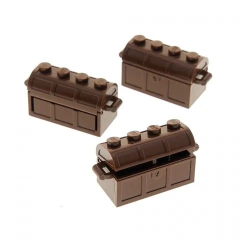 3x LEGO Treasure Chest 2x4 Brown Container With Slit Lid 4739 4738ac01