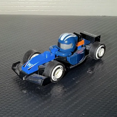 LEGO F1 Williams  Race Car Vehicle Blue & Black Plastic with Driver Minifigure