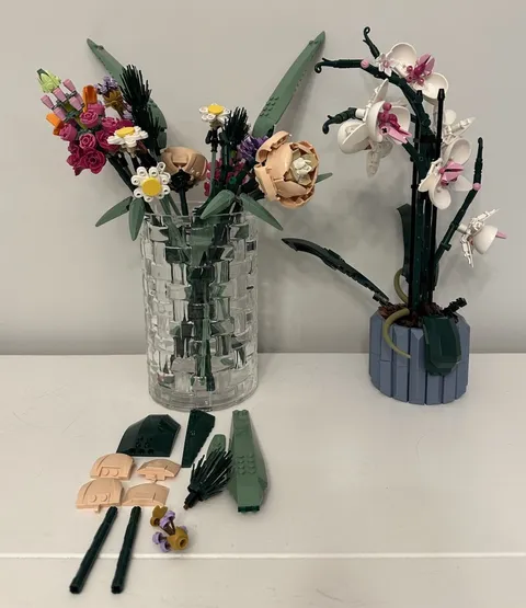 LEGO Flower 10311 Orchid & 10280 Wild Flowers Missing Some Pieces Lot