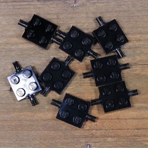 LEGO Black Plate Modified 2 x 2 with Wheels Holder Part No. 4600 Qty 8