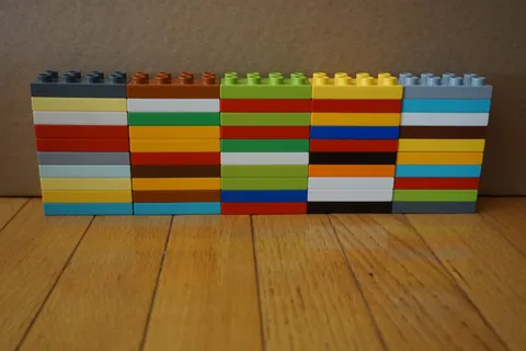 Lot of 50 Lego Duplo 2 x 4 Flat Brick Block Baseplates Various Colors Lot A4
