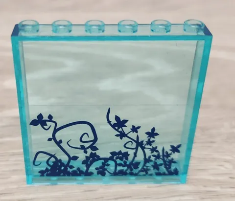 Lego 59349pb055 Trans Light Blue Panel 1 x 6 x 5 with Ivy Plants Pattern Sticker