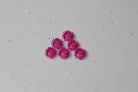 (6) Lego 1x1 Round Plate - Transparent Pink