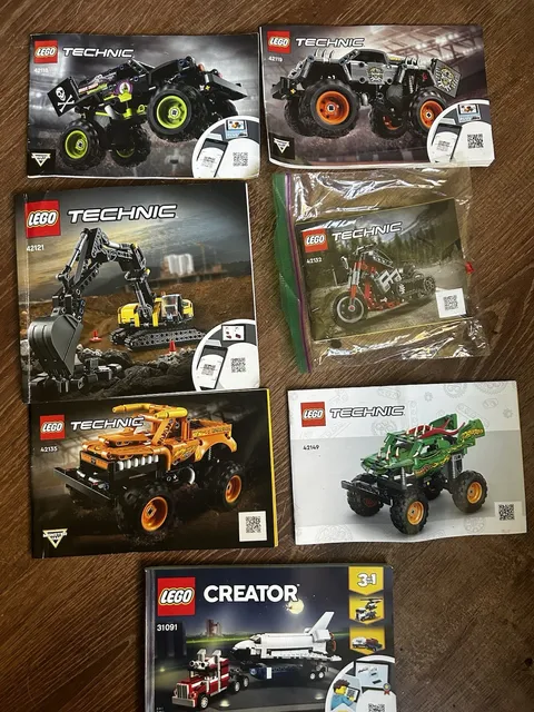 LEGO TECHNIC Instruction Manual Booklet Lot Monster Jam Motorcycle Backhoe +