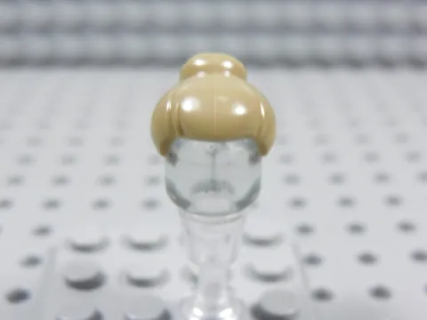 LEGO Dark Tan Female Girl Hair w/ Bun Minifig BI
