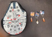 LEGO 14” Star Wars Millennium Falcon Zipper Carry Case & Luke Skywalker and Leia